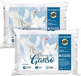 Kit 02 Travesseiro Toque de Pluma Premium Percal 400 Fios 50x70cm Lavável, Antiácaro, Antialérgico
