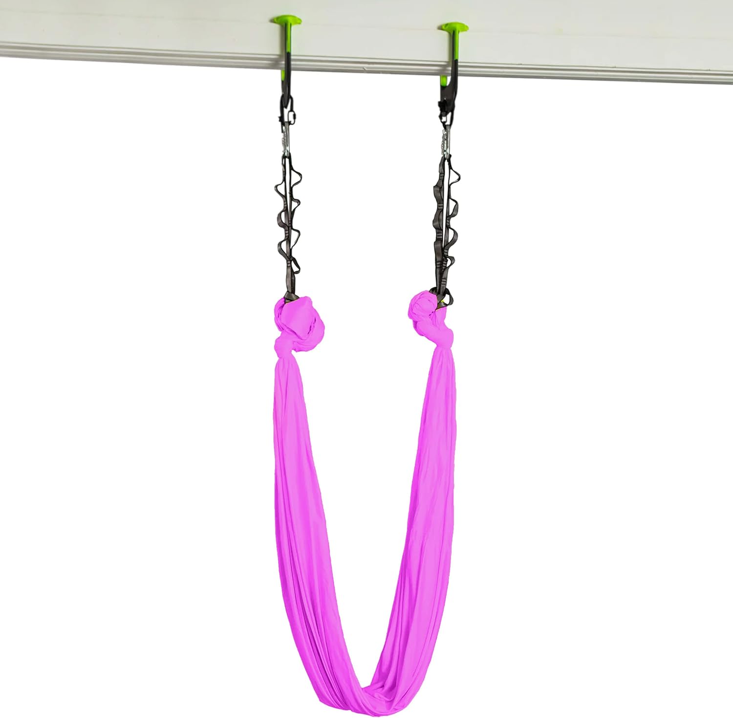 Duonamic Aerial Yoga Package: Yoga Hammock Includes Eleviia Pullup Bar System for Doorways | Portable for Home, Workplace or Travel