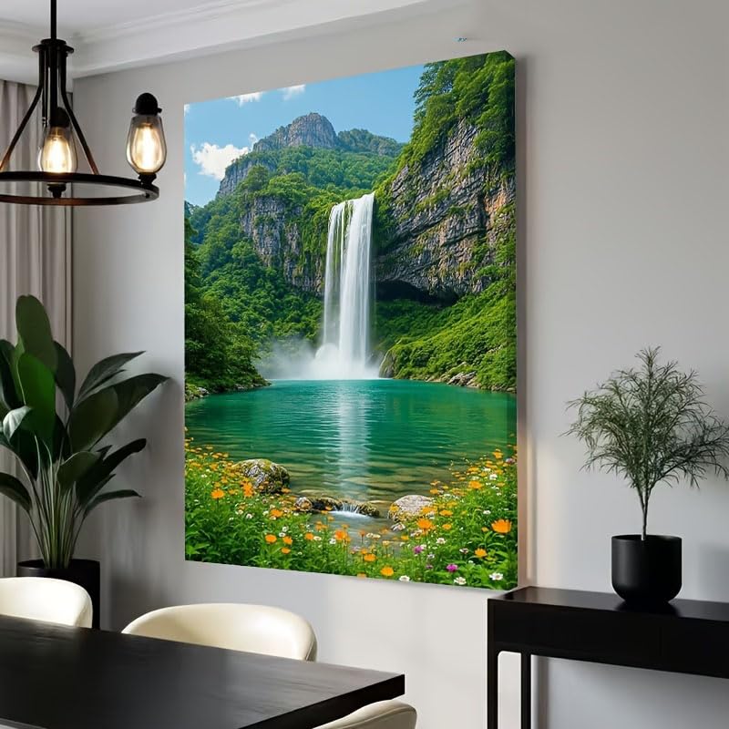 Cuadro de cascada estilo vintage de 40x50cm para dar amplitud a tu sala 5