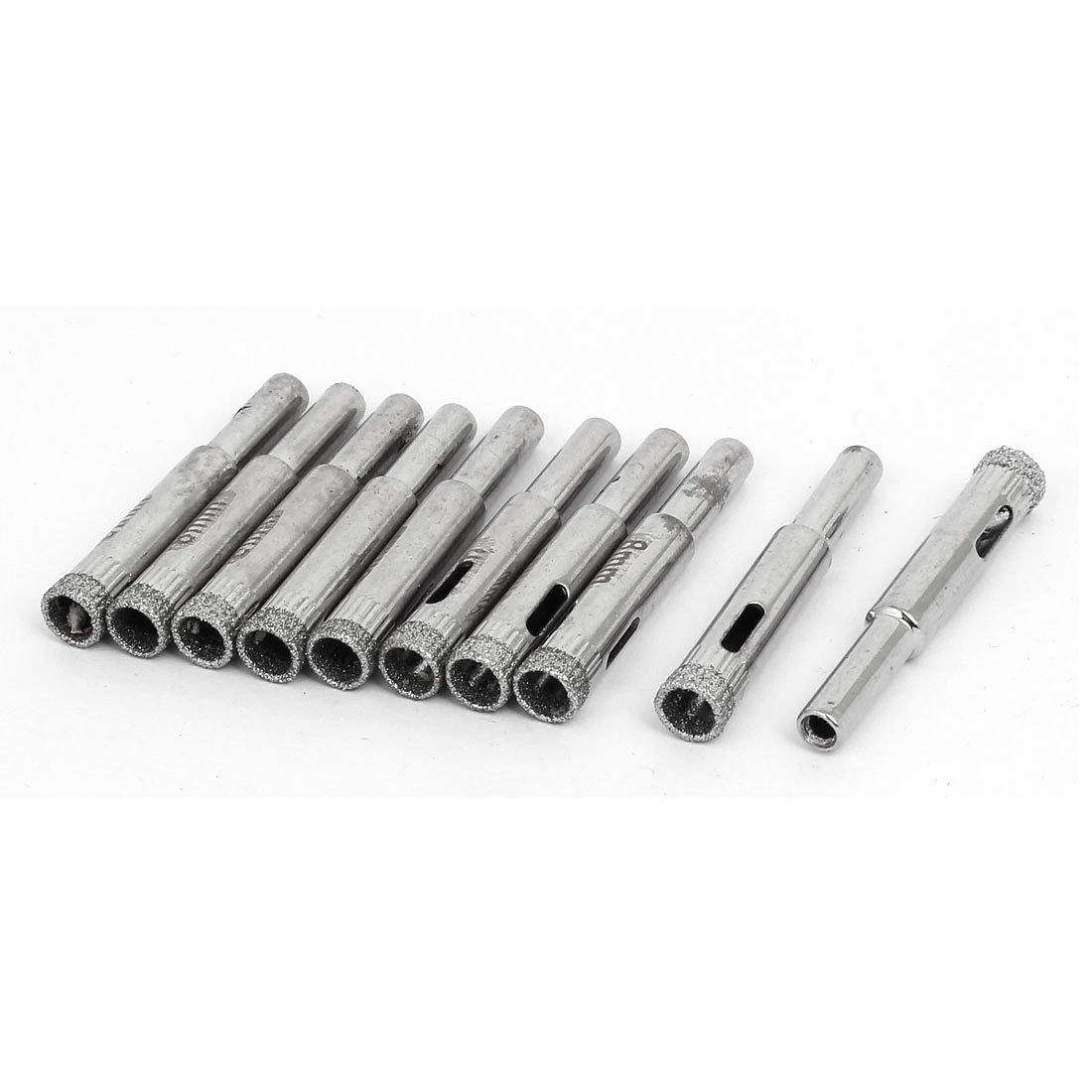 Aexit 8mm Cutting Hole Saws & Accessories Dia Diamond Coated Straight Shank Glass Drill Bit Hole Hole Saw Sets Saws 10pcs