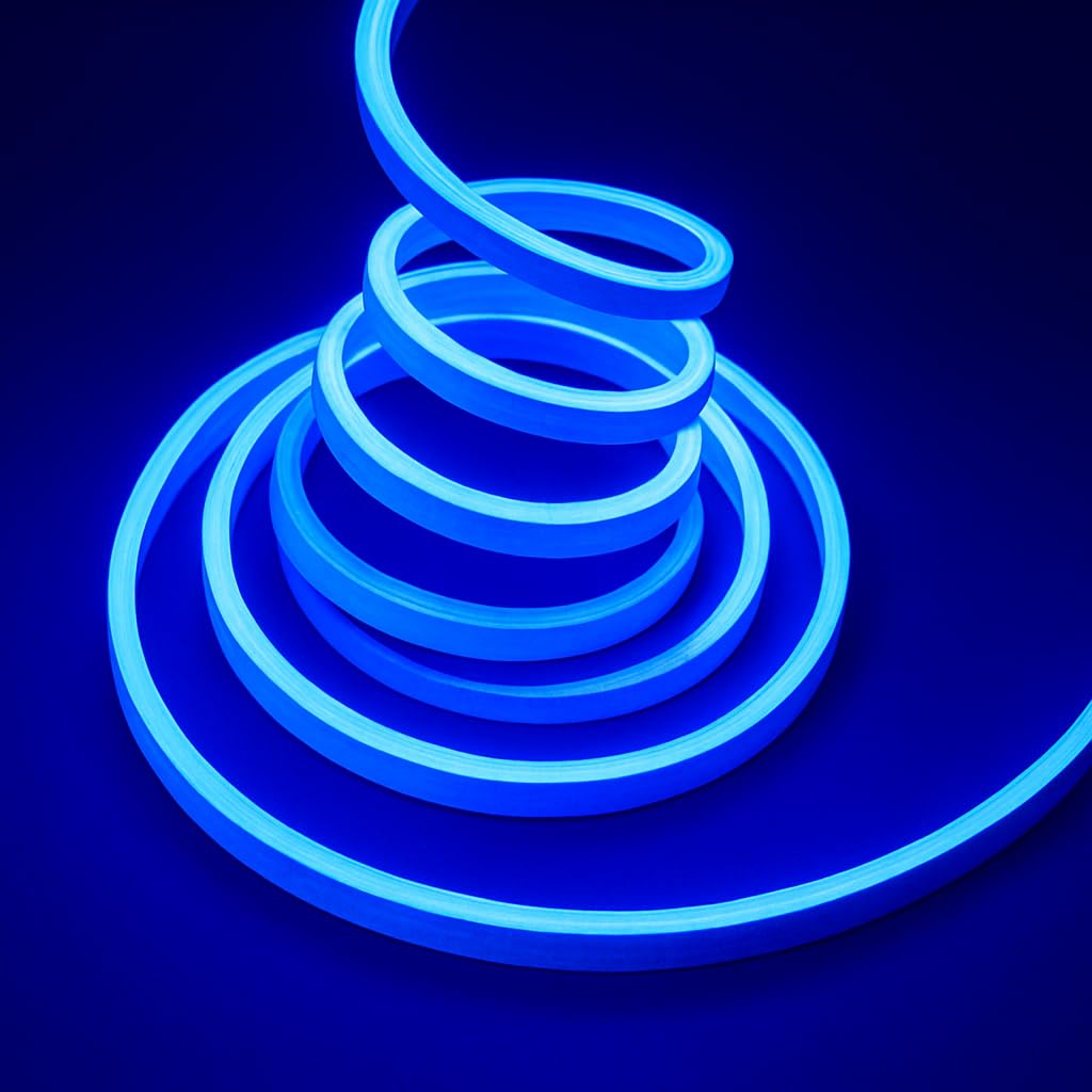 MAKA Striscia Led Cob, Striscia LED 220V Alta Luminosità, 120 Luci al Metro - Ip65 Impermeabile - 9W/m, Luce Effetto Neon Diverse Misure e Colori Decorazione (Blu, 20 metri)