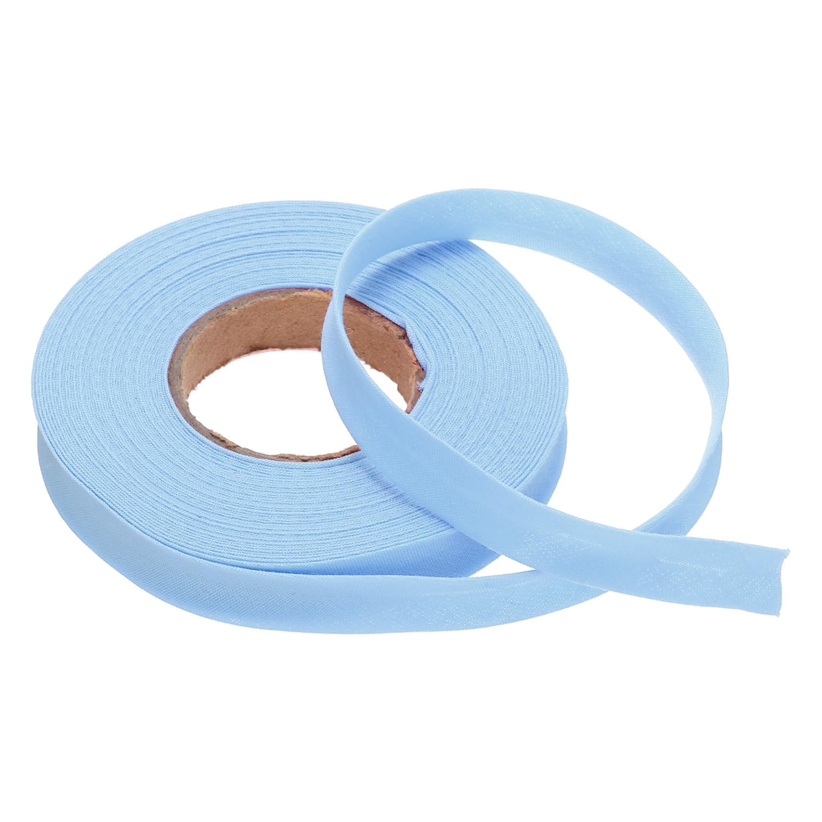 TOP-VIGOR 10 Yards Single Fold Bias Tape 1/2 Inch Bias Binding Tape Continuous Bulk for Sewing, Seaming, Piping, Quilting - Poly-Cotton Light Blue