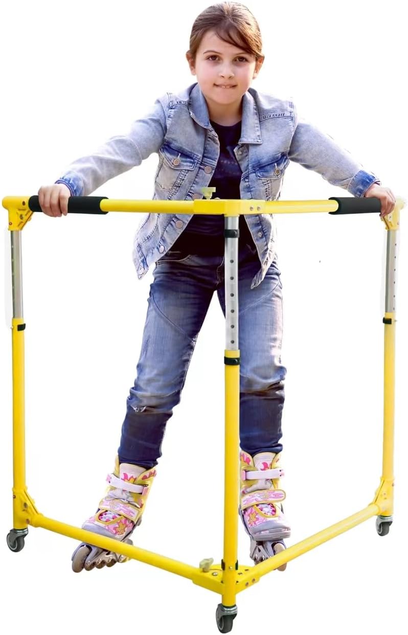 GanFindX Folding Skater Aid for Kids Roller Skating, Roller Skate Trainer for Kids Toddler Adjustable Height Training Walker