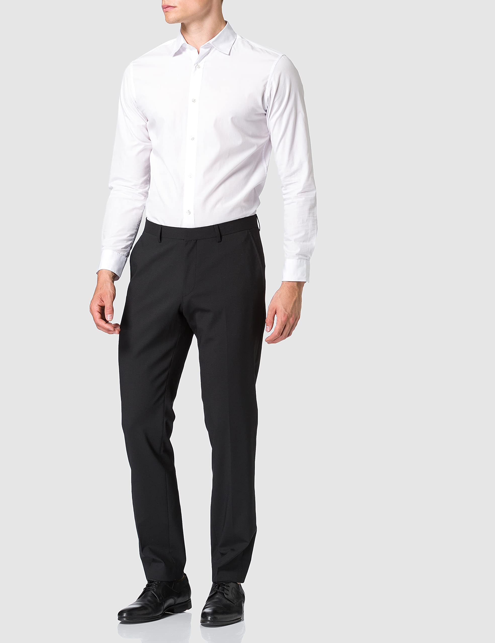 Roy Robson Slim Pantalones de Traje, Negro (Schwarz 1), 38W x 34L para Hombre
