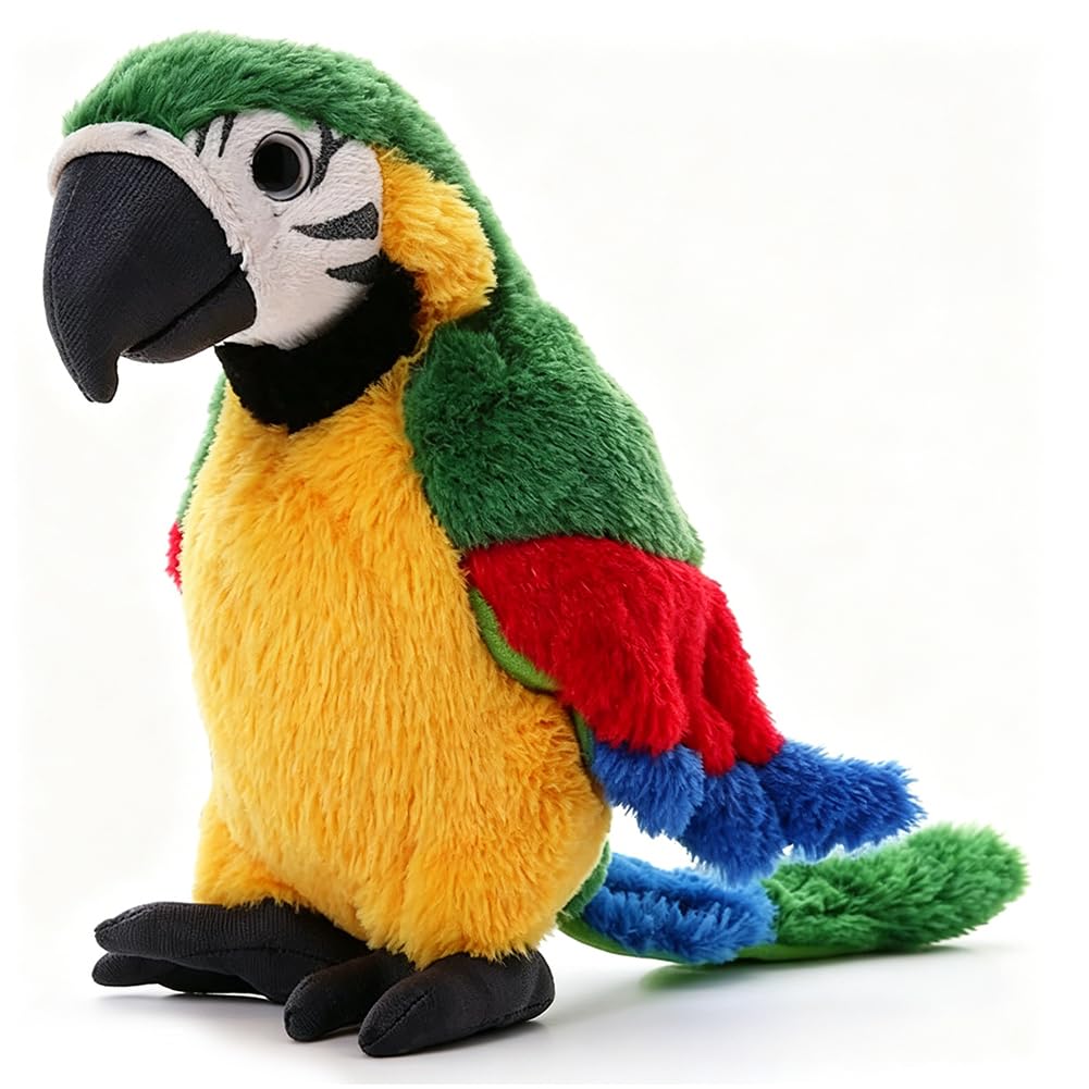QYEHF 25CM Realistic Parrot Plush Toy, Soft Stuffed Animal Bird Doll, Plush Parrot Fabric Animal,Birthday Gift, Home Decor, Tropical Bird for adults and people aged 14+and above-green