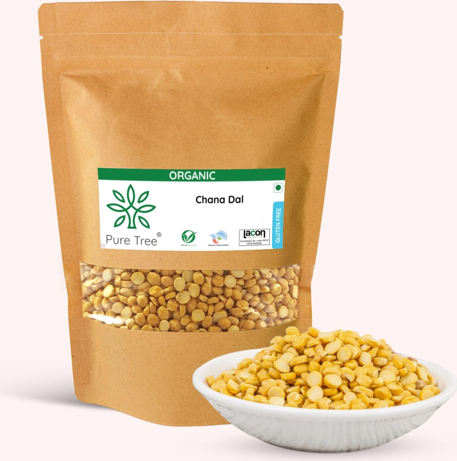 Pure Tree Certified Organic Chana Dal | 900 g | Bengal Gram Dal | Unpolished Dal | Putnala Pappu | Chana Dal Organic Gluten-Free | Chane ki Dal | Split Chickpeas (B09RV6CV15) Amazon Price History, Amazon Price Tracker