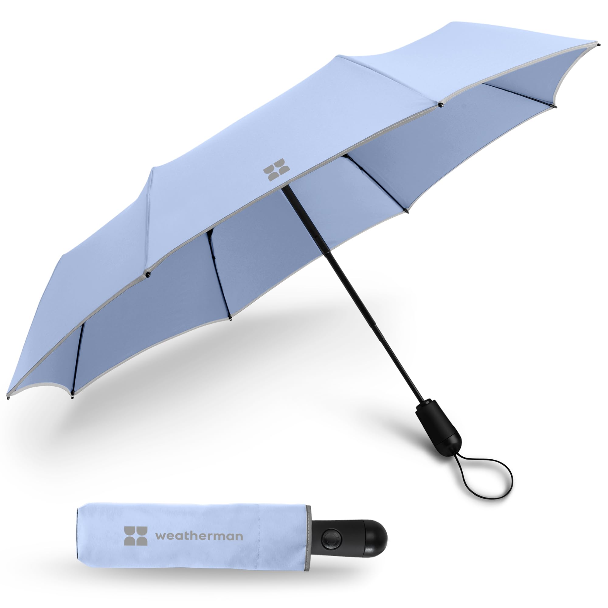 Weatherman Umbrella - Premium Small Compact Mini Umbrellas for Traveling - Windproof Umbrellaas Resists Up to 45 MPH Winds - Traveling Umbrellasa for