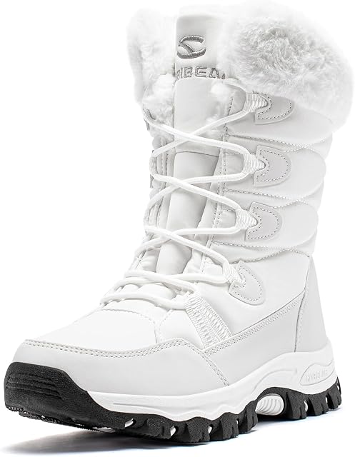 CLYCTIP Damskie buty zimowe z ciepłą podszewką, wodoszczelne, outdoorowe, trekkingowe, rozm. 37-42