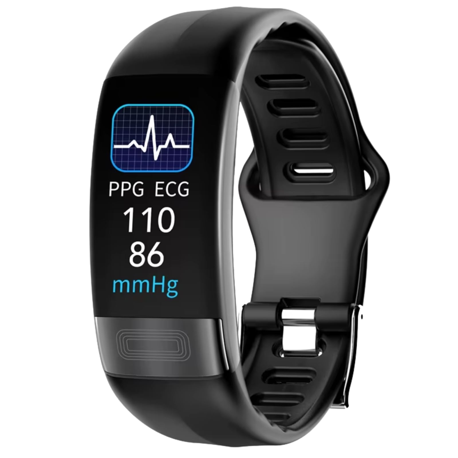 Smart Health Band with ECG, PPG, SPO2 Tracking, 1.8 Inch LCD Touch Screen, IP67 Waterproof, Black Fitness Bracelet for Heart Rate, Blood Pressure, Sleep Monitor, Android & iOS Compatible-image-38