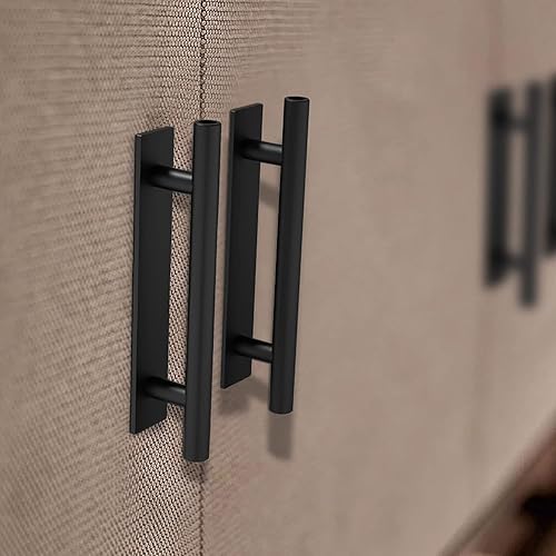 Miniatura 5 de kwa heri Paquete de 15 manijas autoadhesivas para armario, color negro, de plástico ABS, manijas de ventana para puerta, ventana, armario, cajones y