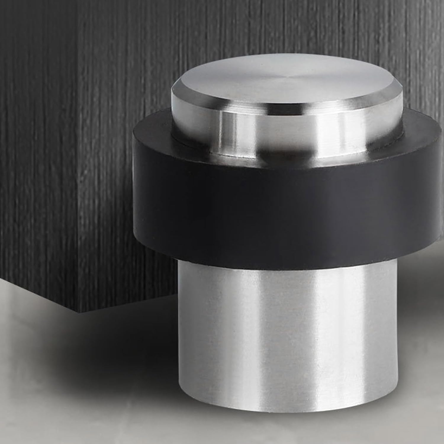 4Pcs 1.81x1.25 Inchs Cylindrical Floor Door Stopper with Rubber Bumper Heavy Duty Durable Door,Floor Mount Door Stop