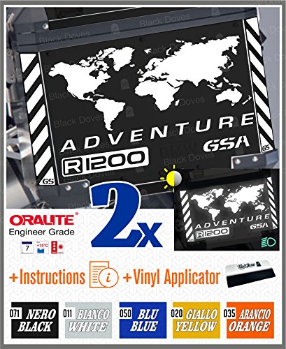 10x R1200GS Motorcycle Reflective Decal Kit Motorrad Adventure ADESIVI Pegatina Stickers Decals VINIL R 1200 GS LC for Touratech Panniers Black Doves Graphics (White 011)
