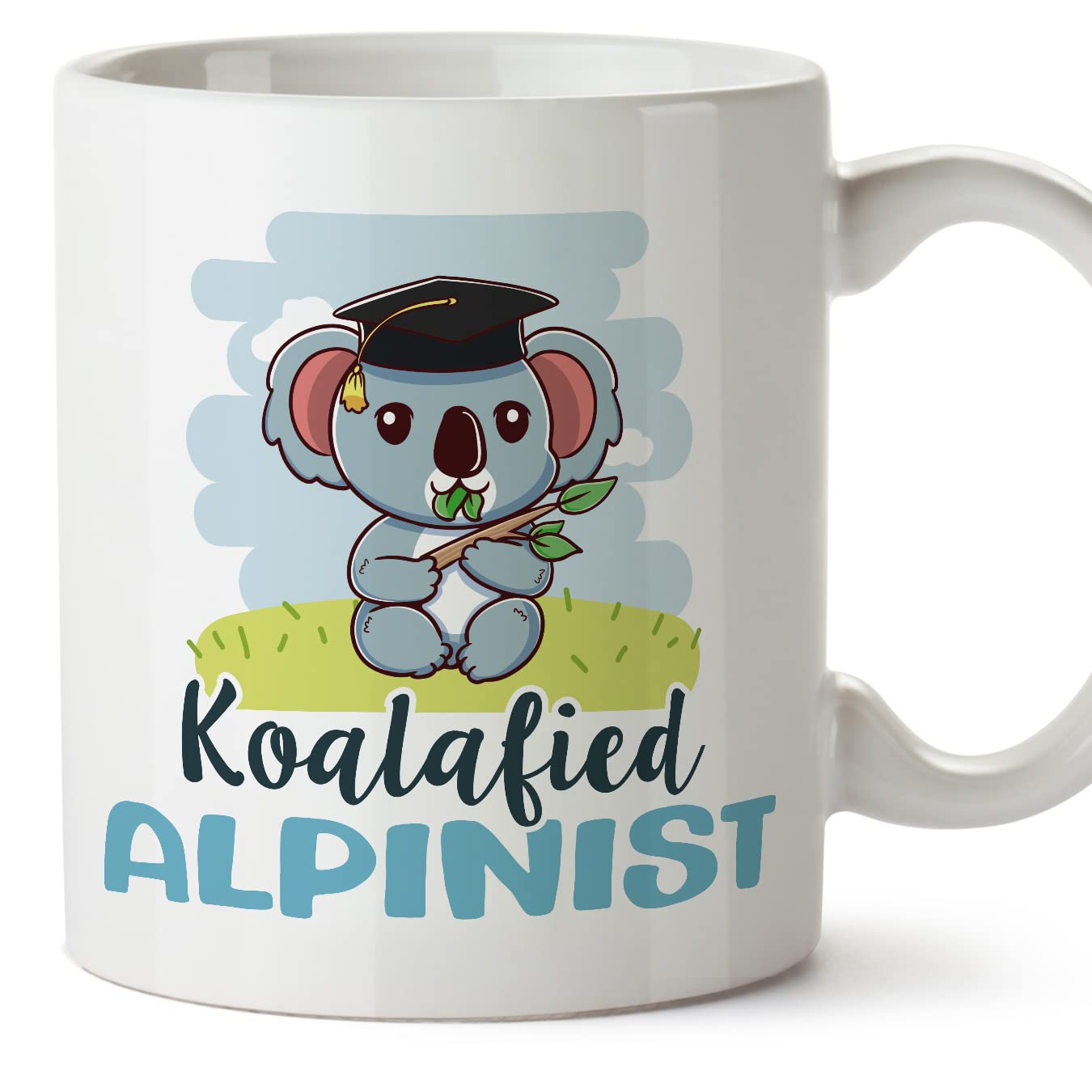 MUGFFINS Alpinist Man Mug - in English - Koalafied - Funny Gift for Colleagues - Ceramic 11oz Mug
