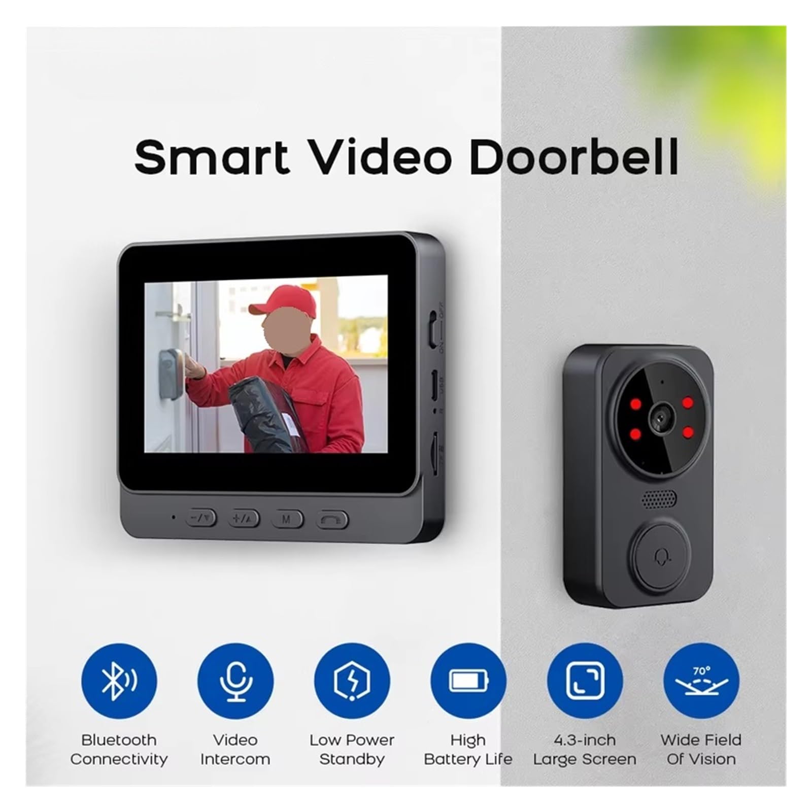 Caméra de Sonnette vidéo sans Fil 1080P for la sécurité à Domicile