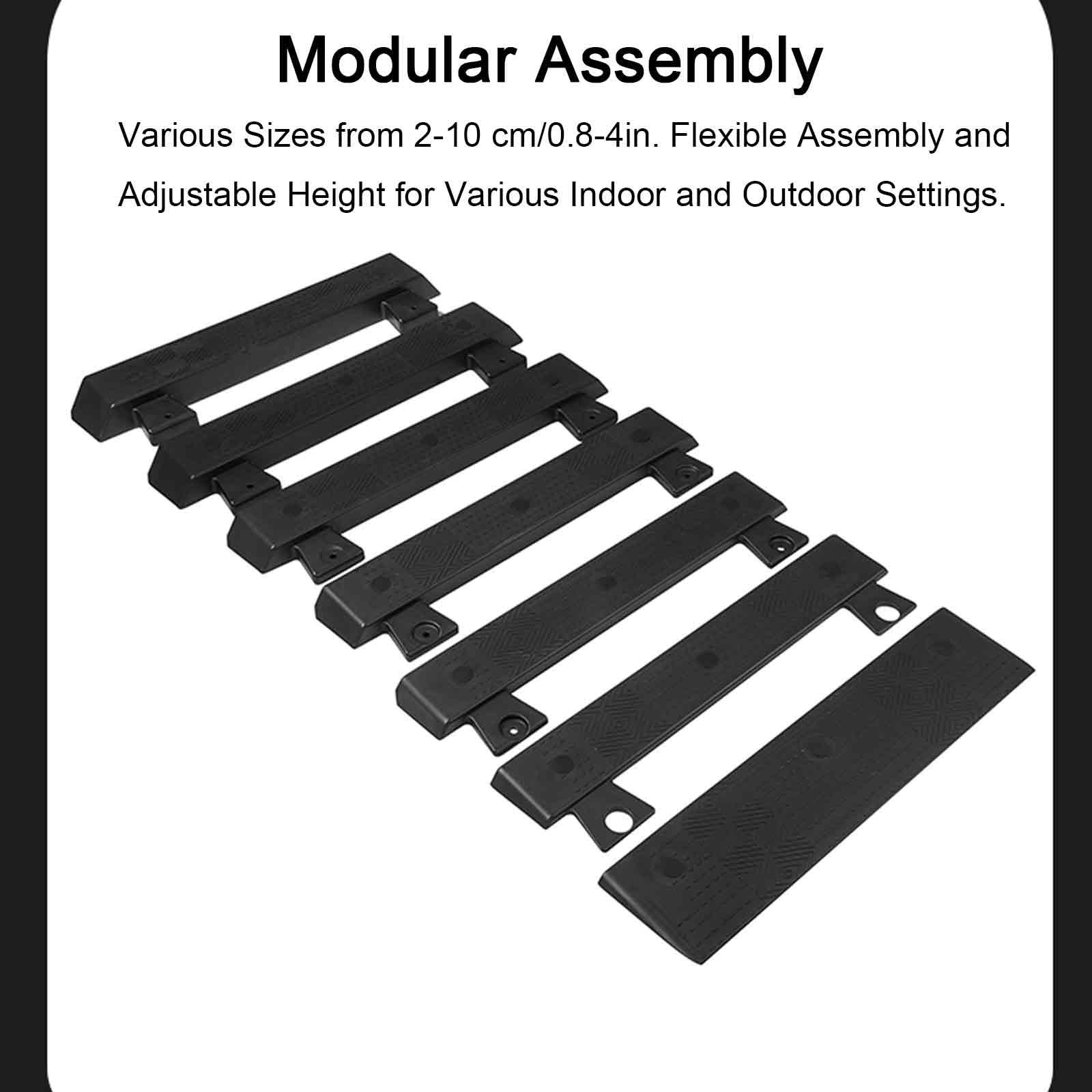 Rampa Bordillo de 2-10 cm de Alto, Capacidad de 500 Kg, 113 cm, Rampa Portátiles Antideslizantes de Acceso Modular, para Sillas de Ruedas, Scooters