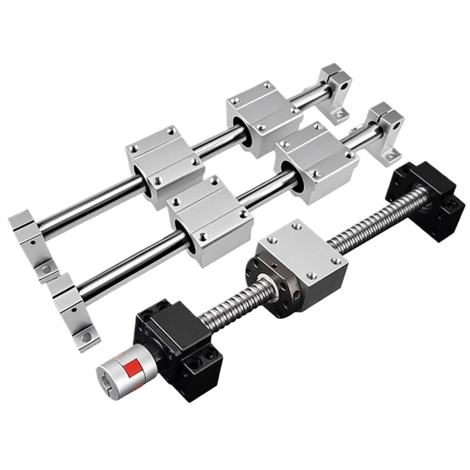 Set di mandrini a sfera per asse ottico, albero lineare, OD 12 mm, 16 mm + SCS12UU SCS16UU blocchi cuscinetti lineari SK12, SK16 e SFU1605 (SCS16LUU BKBF12,250 mm)