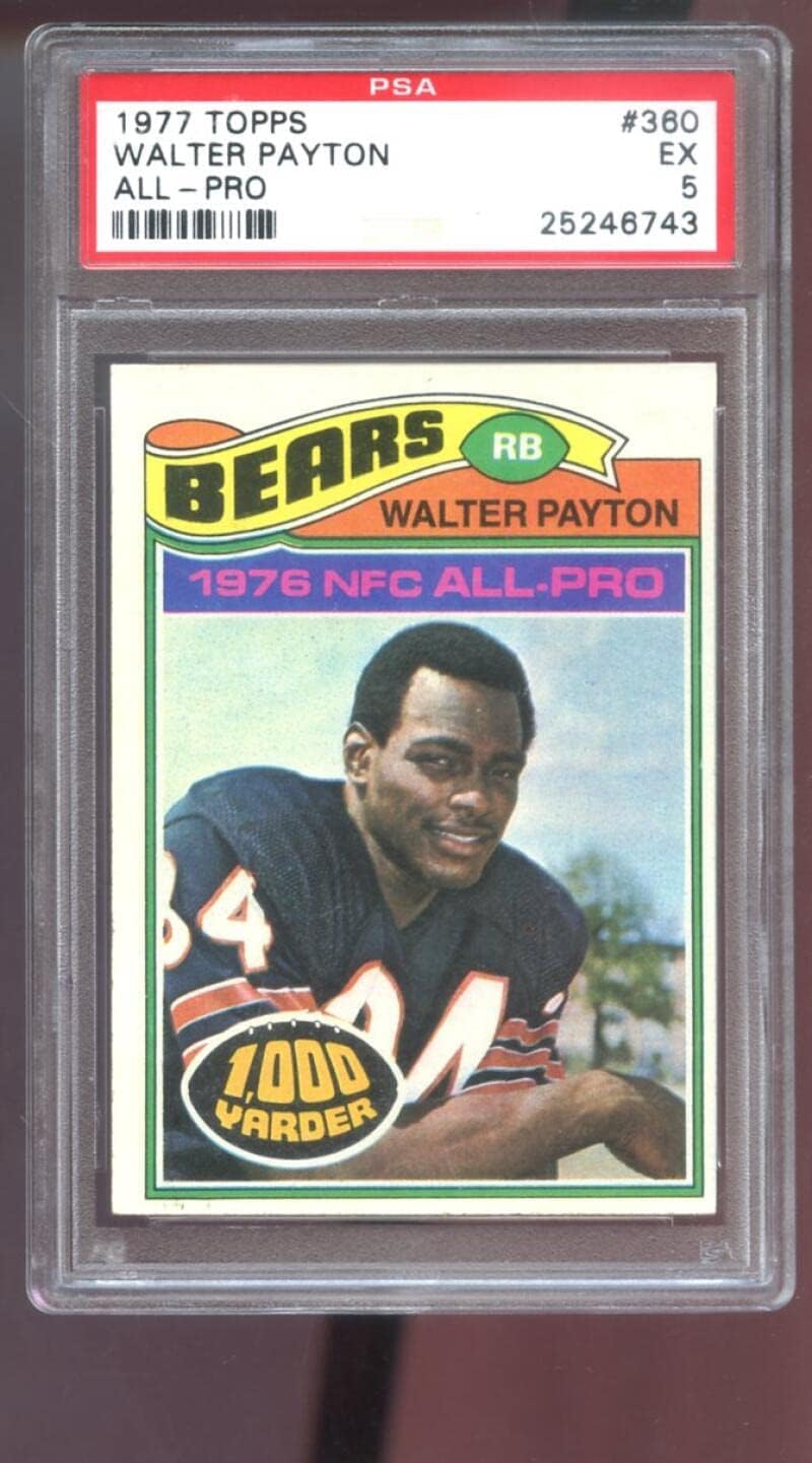 1977 Topps #360 Walter Payton PSA 5 Graded Football Card NFL 1000 Yarder Chicago Bears