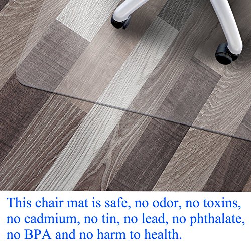 Office Chair Mat for Hardwood Floor by Somolux Computer Desk Swivel Chair PVC Plastic Mat Clear Oversized and Rolling Delivery, Protect Hard Flooring in Home and Office 48 x 36 inches Rectangle