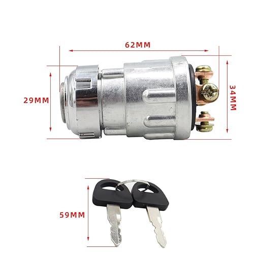 Miniatura 4 de Interruptor de encendido universal, interruptor de arranque de encendido de metal de 4 posiciones con 2 llaves para camión, tractor, remolque
