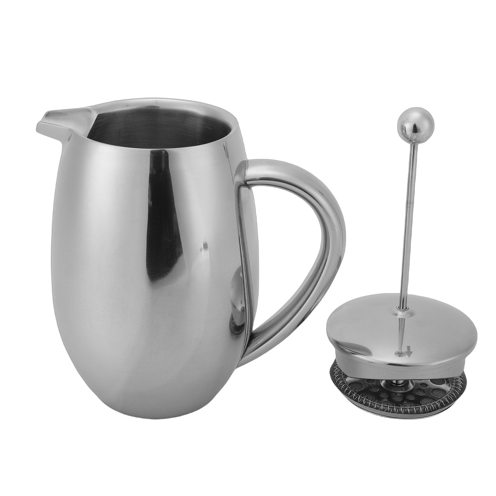 French-Press-Kaffeemaschine, Edelstahl, 600 Ml, Doppelwandige, Isolierte -Kaffeepresse, Feinmaschige Filter-Teekanne mit Warmhaltefunktion, Ideal für Zuhause, Outdoor und Camping