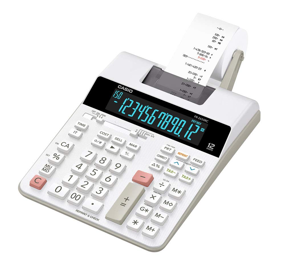 Casio FR2650RC-B-DC, Calculadora de Impressão, 12 Dígitos, Printer