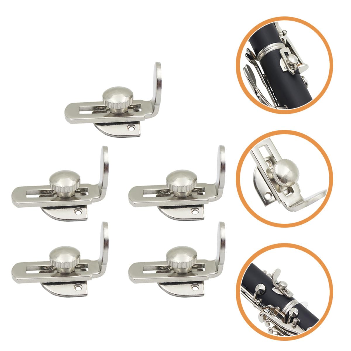 GALPADA Set 5 Pezzi Poggiadito Regolabile per Clarinetto, Supporto Poggia Dita Compatto in Materiale Resistente, Accessorio per Strumenti a Fiato, per Uso Professionale e Amatori