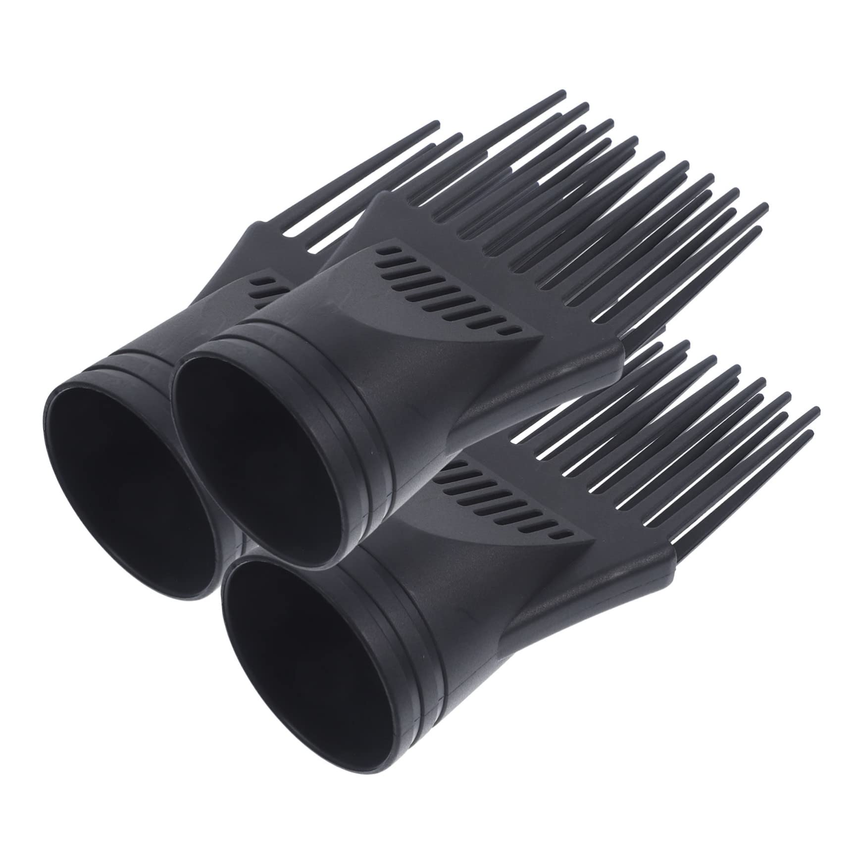 Healeved 3Pcs Hair Dryer Comb Set Wind Comb Attachments for Professional Styling Fit for Hair Dryers Durable Material Black