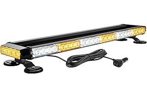 56 LED Rooftop Amber White Truck Safety Flashing Light Bar