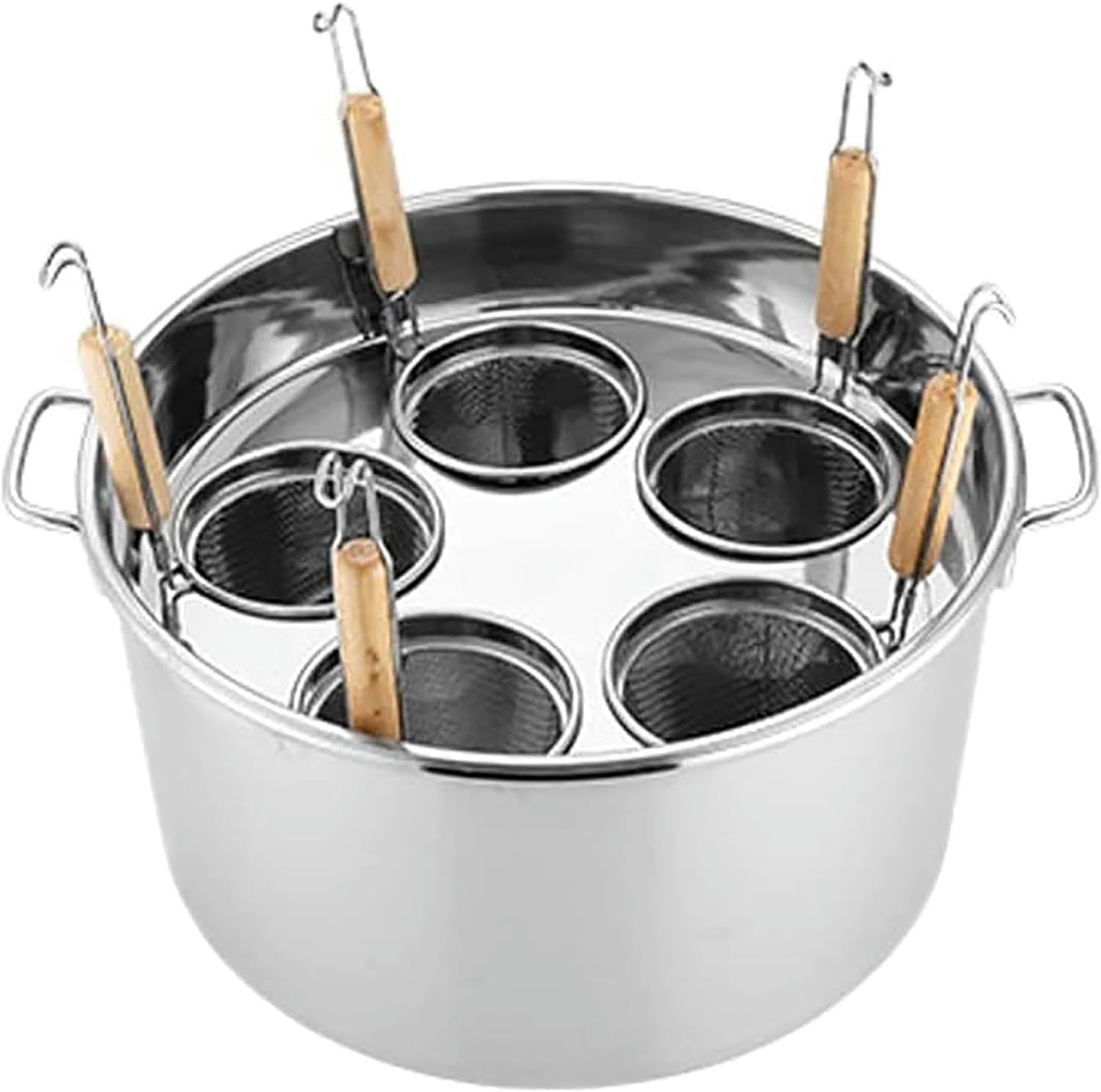 Olla para Pasta De Acero Inoxidable, Cocina para Pasta, con Cesta Coladora, Diseño De Gancho Humanizado, para Cocinar Verduras, Mariscos, Sopas, Guisos Y Pastas (5 Agujeros)