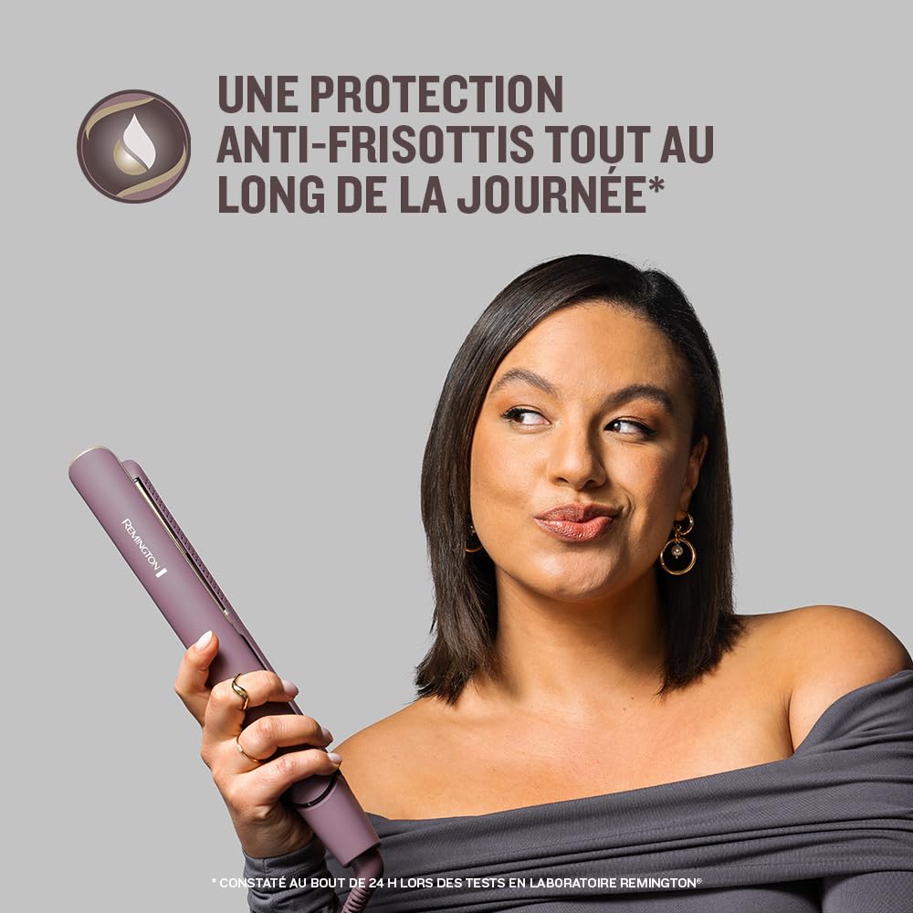 Remington AIRvive Lisseur Cheveux [Technologie Ionic Air : résultats de coiffage longue durée] Revêtement ultra-céramique avec micro-actifs (plaques étroites, écran LCD, 150-230°C) Fer à lisser S8930