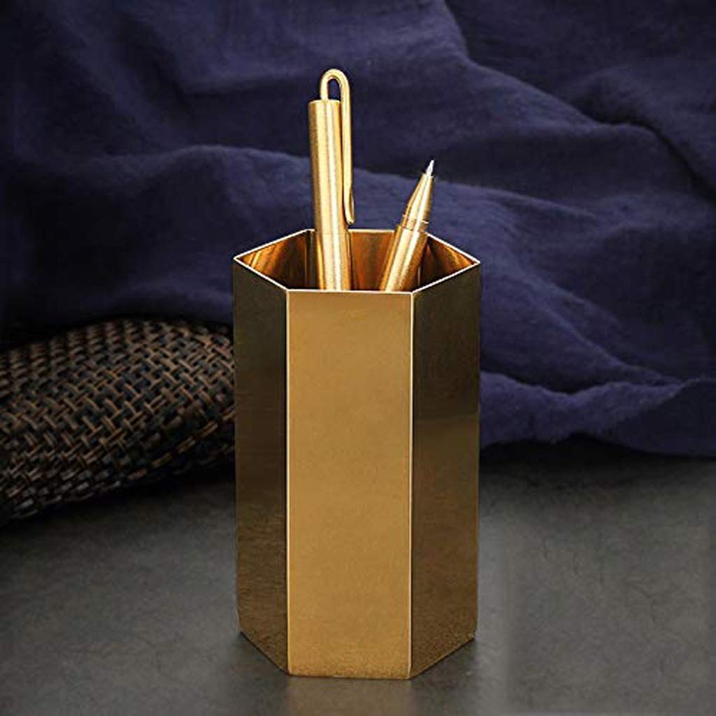 Porte-Stylo - Porte-Stylo en métal en Laiton électrolytique rétro Étudiant en Affaires avec Collection Souvenir Stockage de Bureau personnalisé