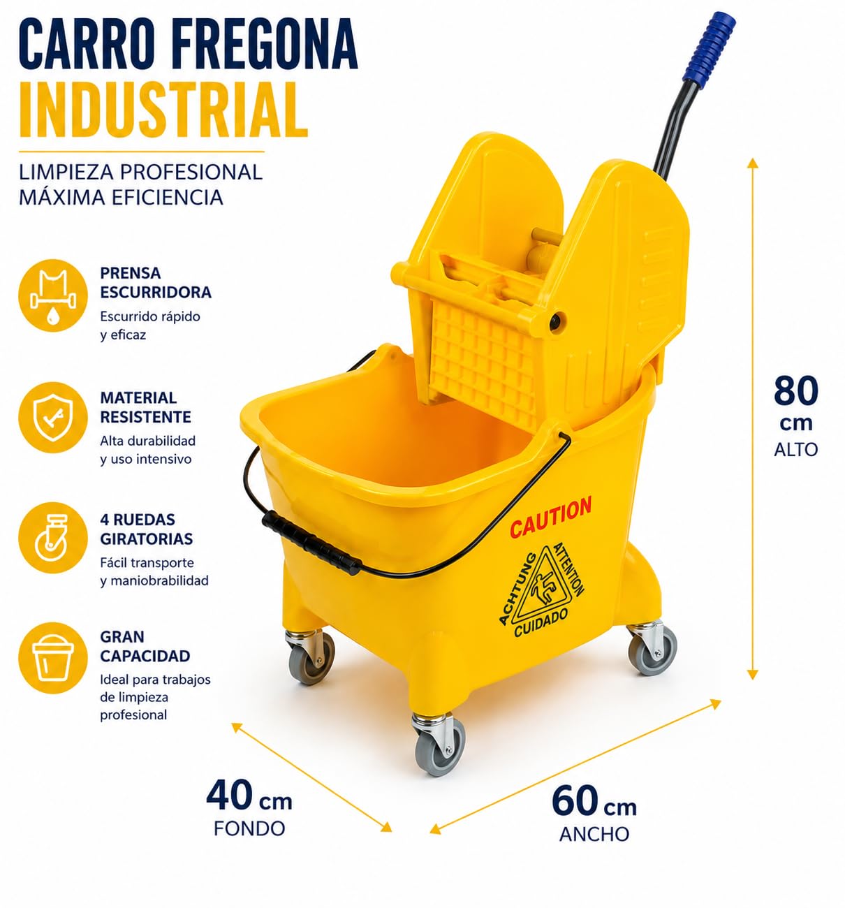Carro Fregona Industrial Económica 25 litros