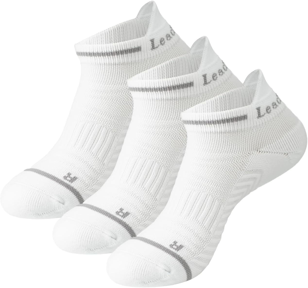 LeaderKing 3/6 Pairs of Unisex Ankle Compression Running Socks, Low-Cut Anti-Blister Socks for Hiking Sports