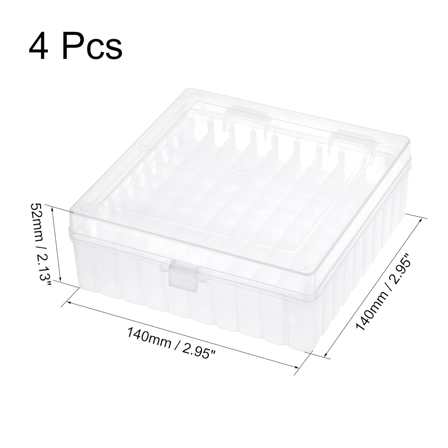 uxcell Centrifuge Tube Freezer Storage Box 100 Places Waterproof Polypropylene Lockable Cryogenic Holder Rack for 1.5/1.8/2ml Microcentrifuge Tubes Vials Samples, White Pack of 4