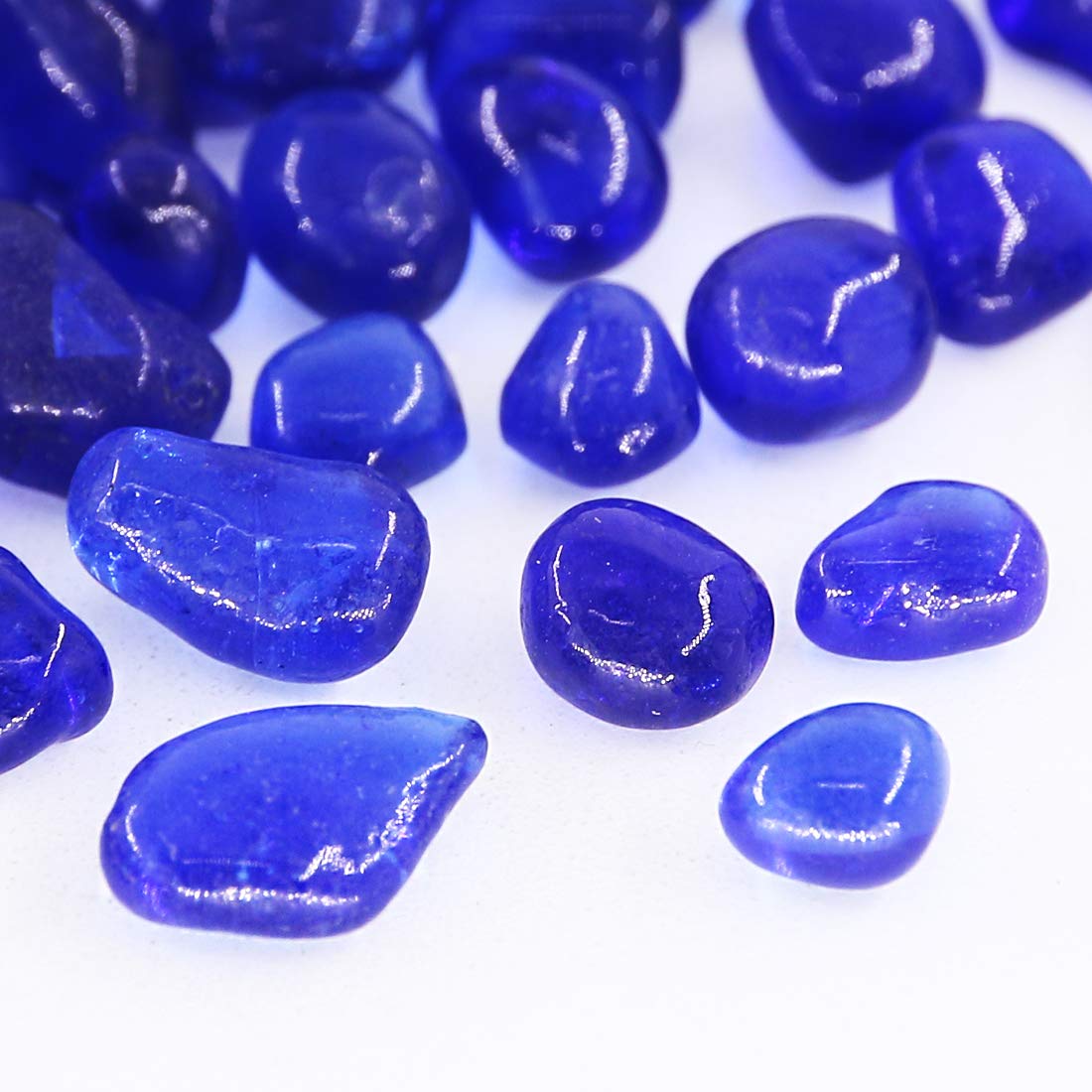 Hilitchi Light Blue Glass Stones | 1lb Bag Vase Filler & Aquarium Gravel | Smooth Decorative Gems - View #11