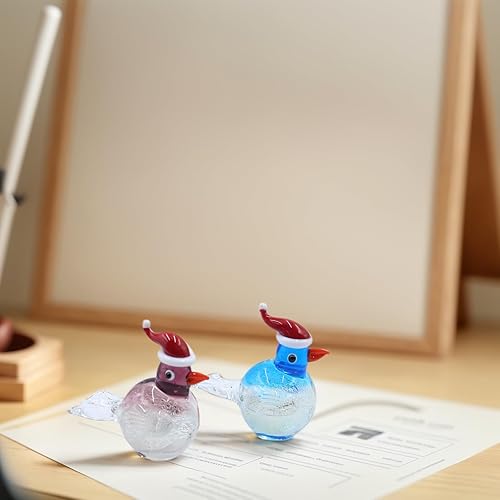 Miniatura 7 de 2Ca2s1 - Figuras de cristal para parejas de pájaros de 2 pulgadas, 2 figuras en miniatura de vidrio hecho a mano, juego de coleccionables creativos