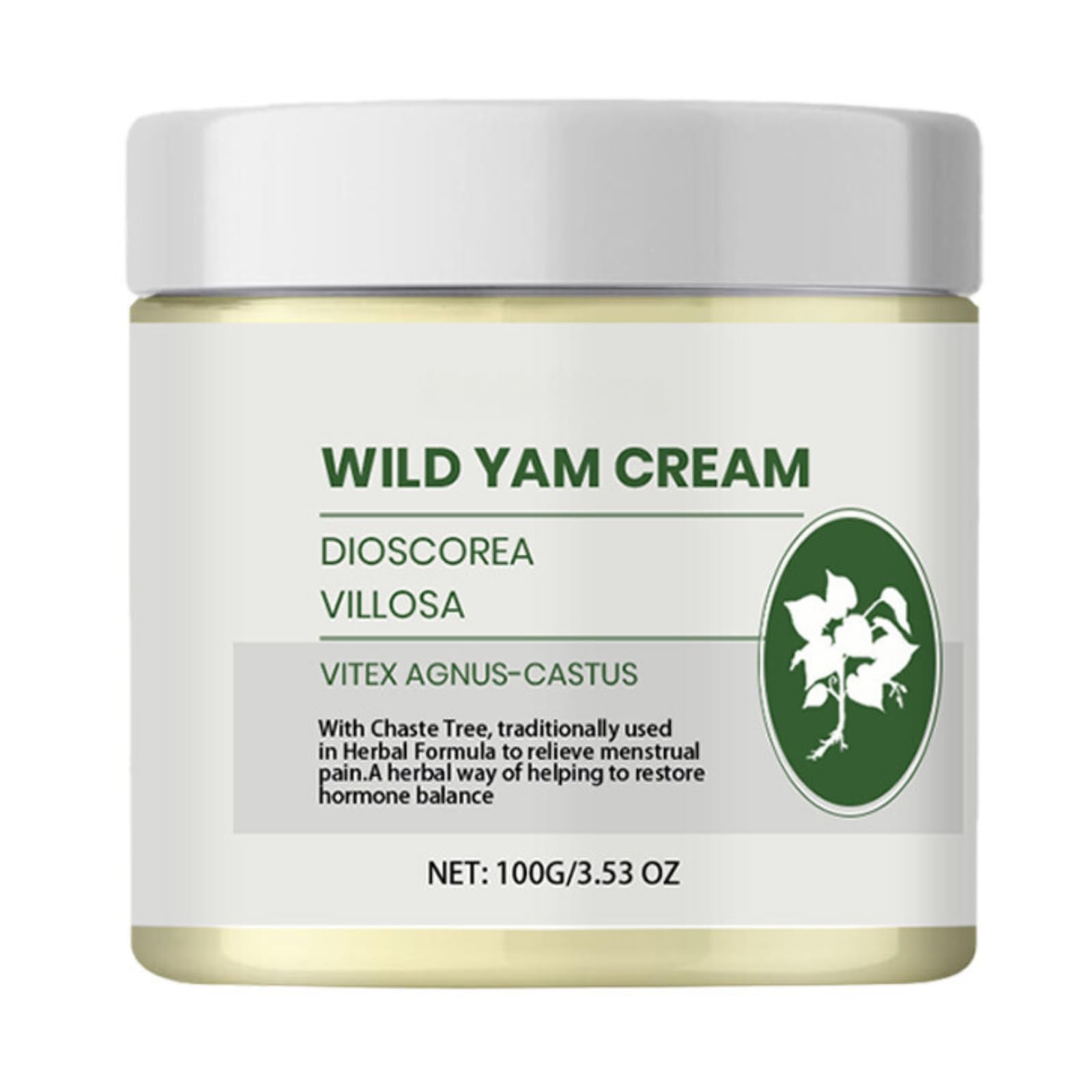 Wild Yam Cream Hormone Balance with Vitex Agnus-Castus, Organic Wild Yam Root Extract & Aloe, Natural Skincare Solution for Menstrual Relief, 100g