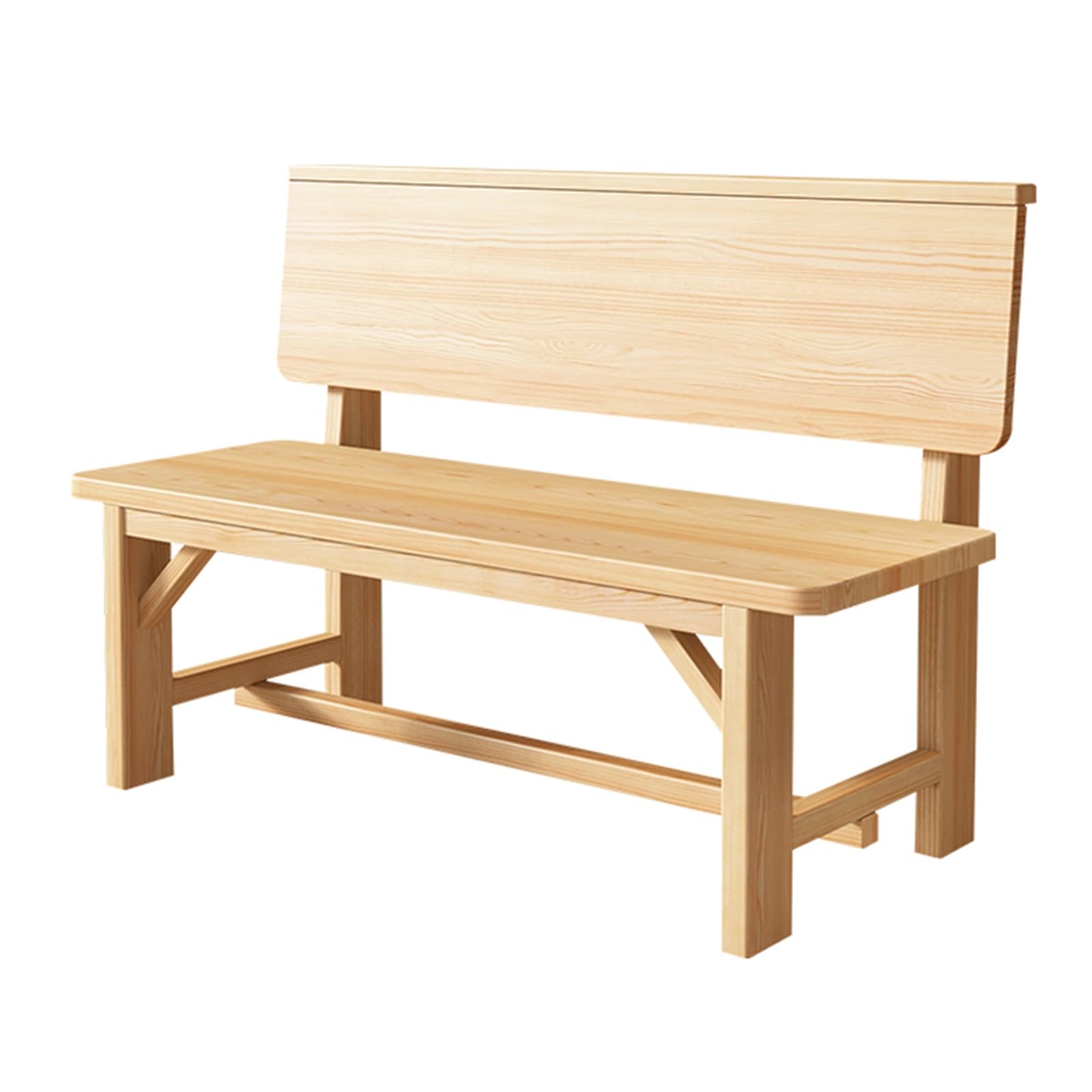 Banco de Interior y Exterior, Banco de Madera para Patio y Jardín con Respaldo para Porche, Parque y Patio Trasero.(Yellow,100 * 50 * 80cm/39 * 20 * 32in)