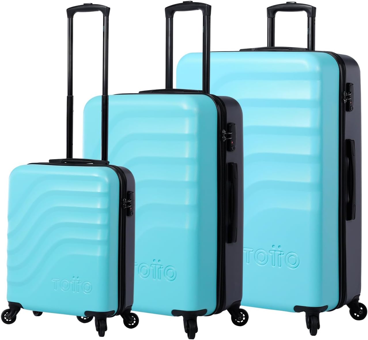 TOTTO – Set valigie morbide – Bazy – Limpet Shell – Blu – Tre dimensioni di valigie – Ruote 360 ​​- Sistema TSA – Fodera in poliestere, blu, TRAVEL, blu, TRAVEL
