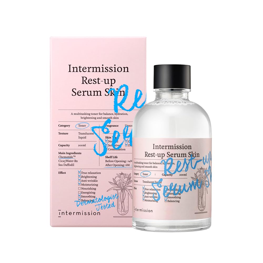 Intermission Rest-up Serum Skin 6.76 fl oz｜K-beauty｜Skin Flooding｜Skin HIIT｜Hyaluronic acid Moisturizing｜Skinimalism｜CleanBeauty｜Dermatology｜Peptid, Pink