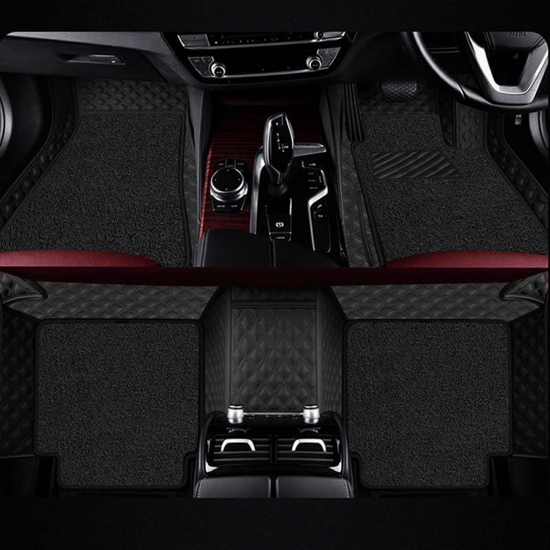 Image of NCEHEAL Premium 7D Floor Mat for Carnival (2020-23) Custom Fitted, Luxury Foot Mats Compatible with Kia Carnival (2020-23), Set of 4 Pcs, Washable, Classic Black with Black Thread