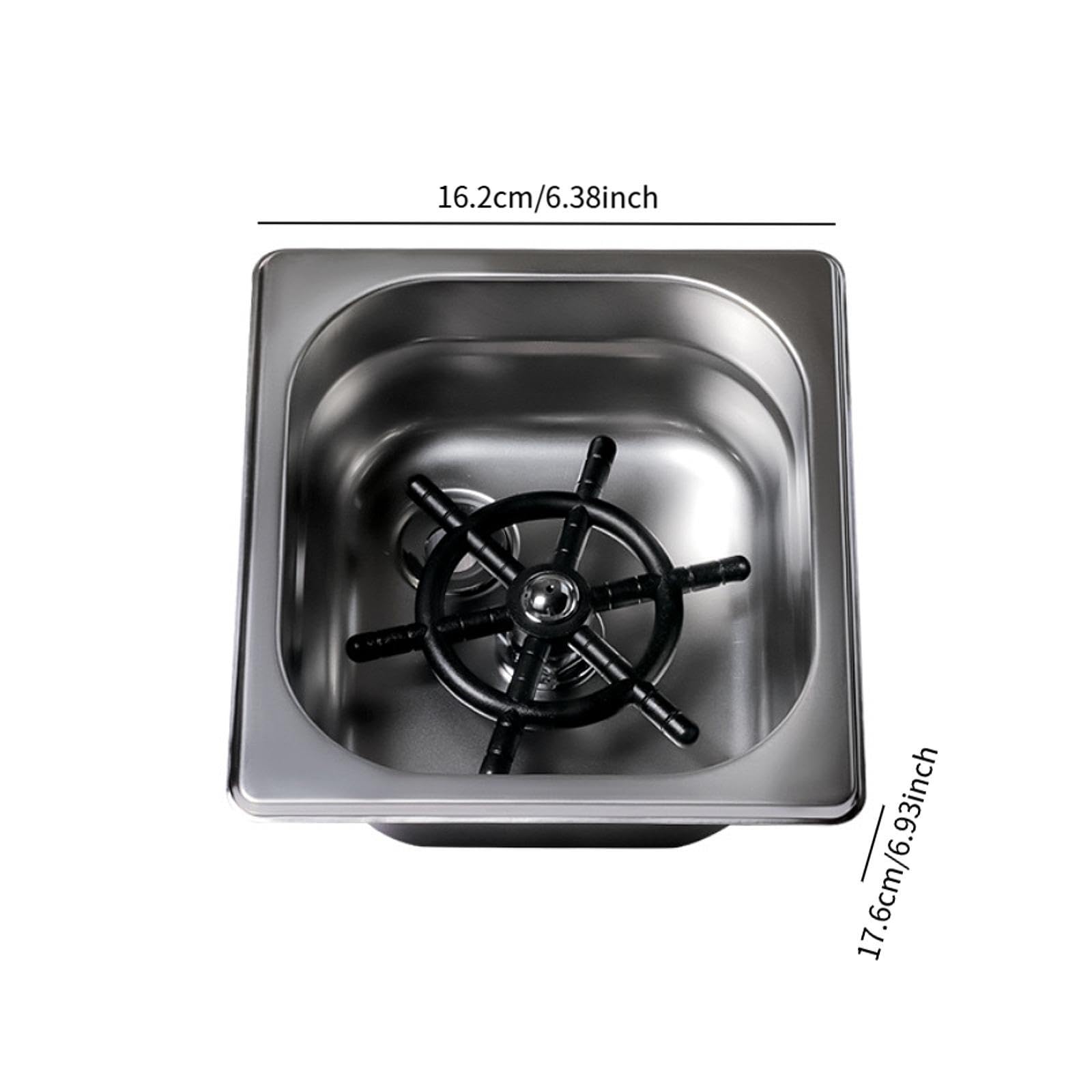 Generic Lavavasos Automático de Encimera, Enjuagador de Vasos de Acero Inoxidable, Fácil Lavado de Vasos con Cinco Orificios de Agua, Accesorio para Fregadero, Plata