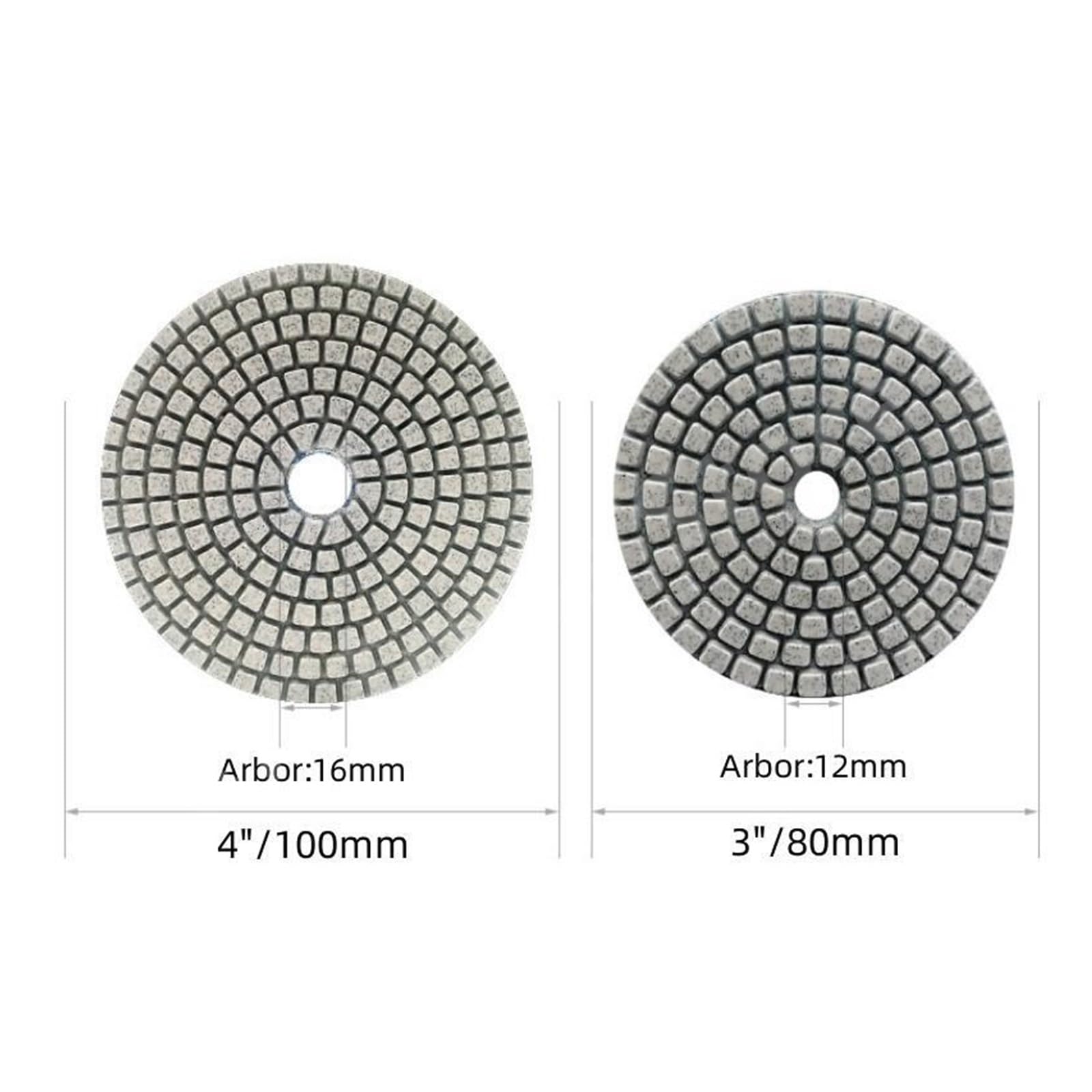 Almohadillas de pulido de diamante húmedo, 11 unidades, 3''80 mm/4''100 mm, suaves y abrasivas, para granito, piedra, mármol, discos de pulido, herramientas de pulido (11 unidades, 3 pulgadas, 1000 un