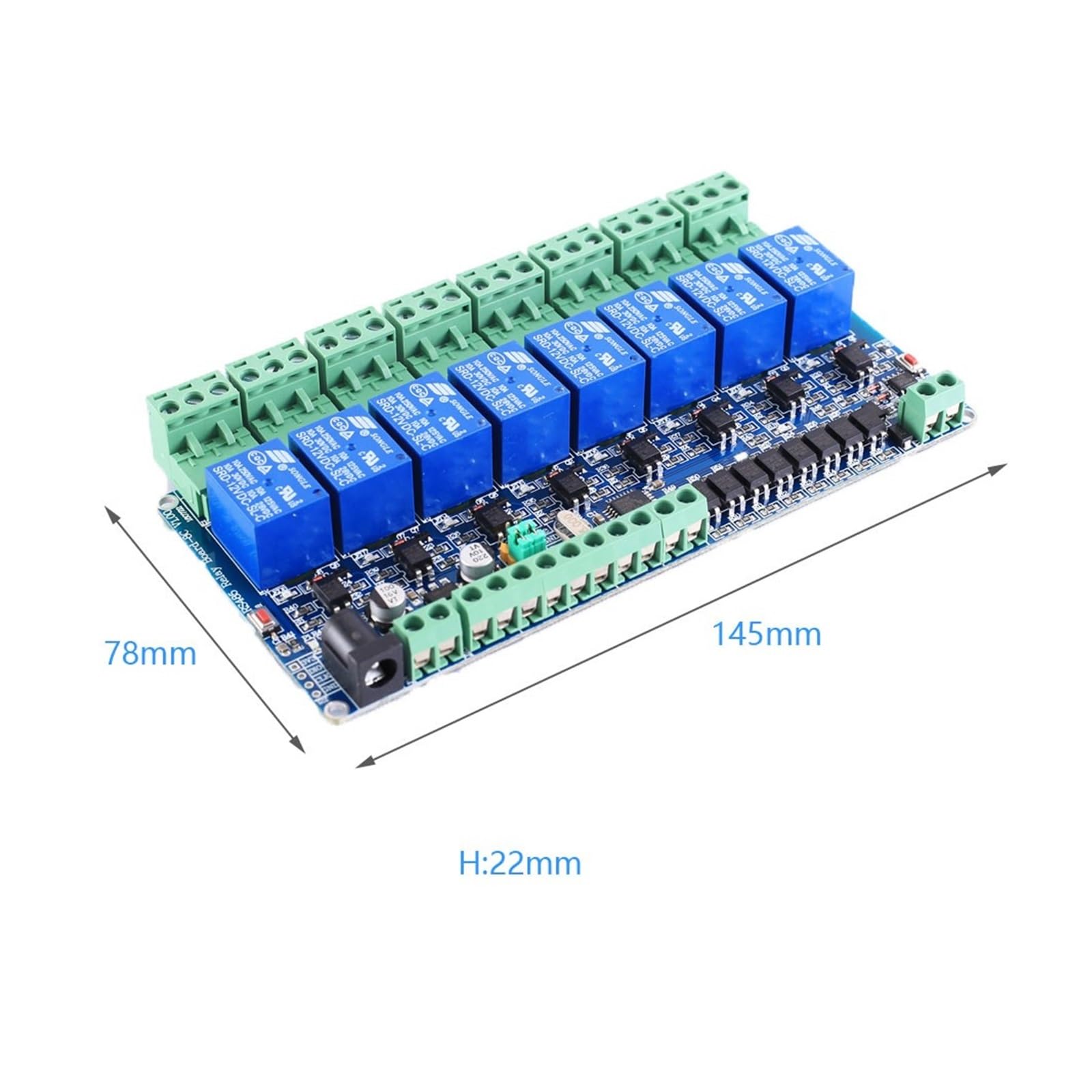 Commutateur de Relais à 8 canaux Modbus RTU 12V, Port de Communication RS485 TTL, contrôle de Commande, Moniteur de sécurité des équipements électriques à Monter soi-même
