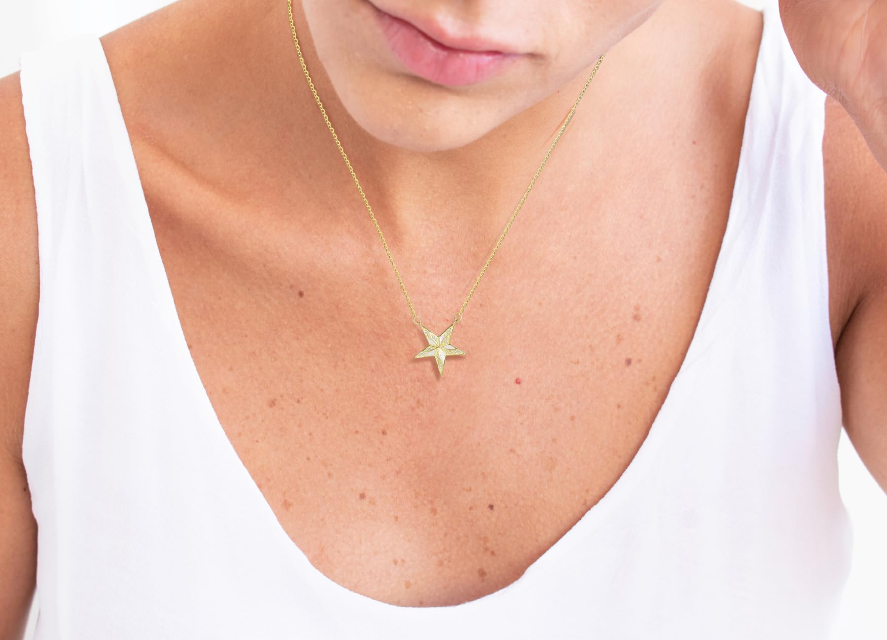 Donna Collana Argento Sterling Stella Ciondolo Collane Gioielli Regalo