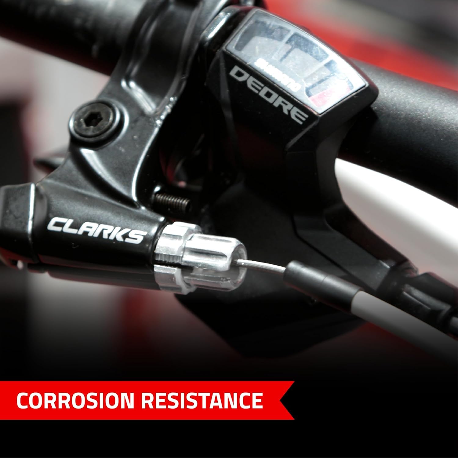 Clarks Stainless Steel Brake Cable Set - Universal Fit For Road, MTB, Hybrid, BMX & Kids Bikes (210cm Length)