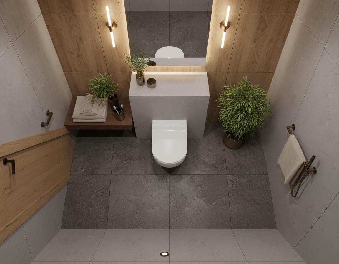 LANERI WC SOSPESO Serie Bent Rim - Vaso Sospeso Rimless - Senza Brida - Bianco Lucido - Misura cm. 52 - Coprivaso Soft-Close