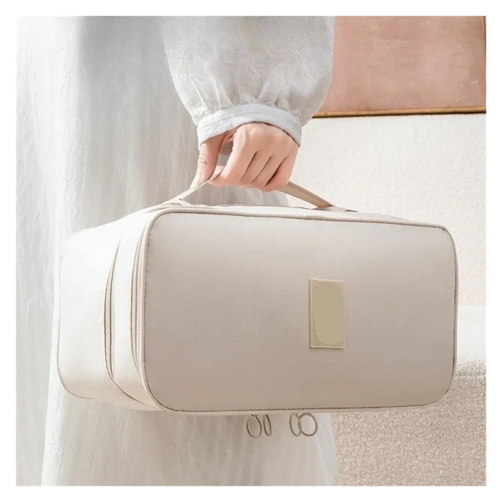 Organizer Per Biancheria Intima Da Viaggio Organizer da viaggio 3 in 1 a doppio strato: borsa for riporre reggiseni/biancheria intima/calzini di grande capacità, portatile e compatta