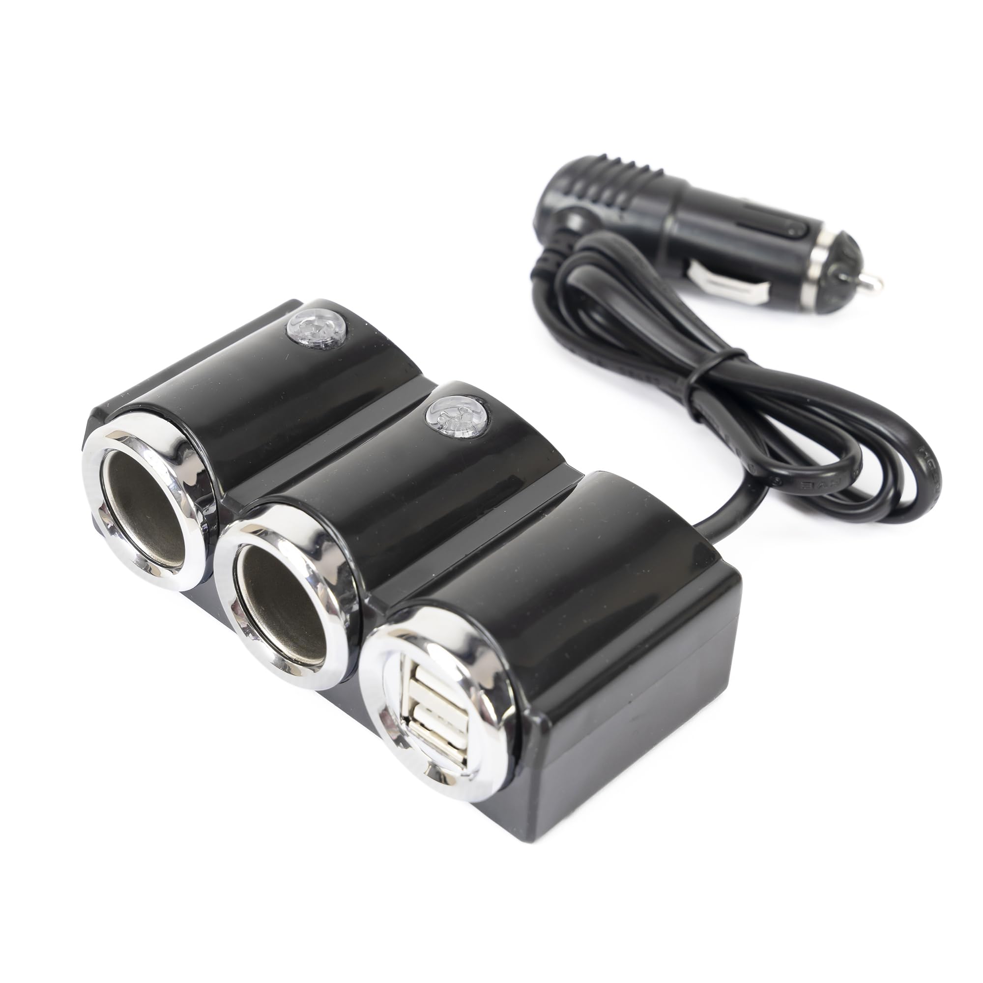 Splitter Accendisigari Auto PNI 20 – 2 Prese 12V/24V E 2 Porte USB Con LED, Cavo 70cm - 3