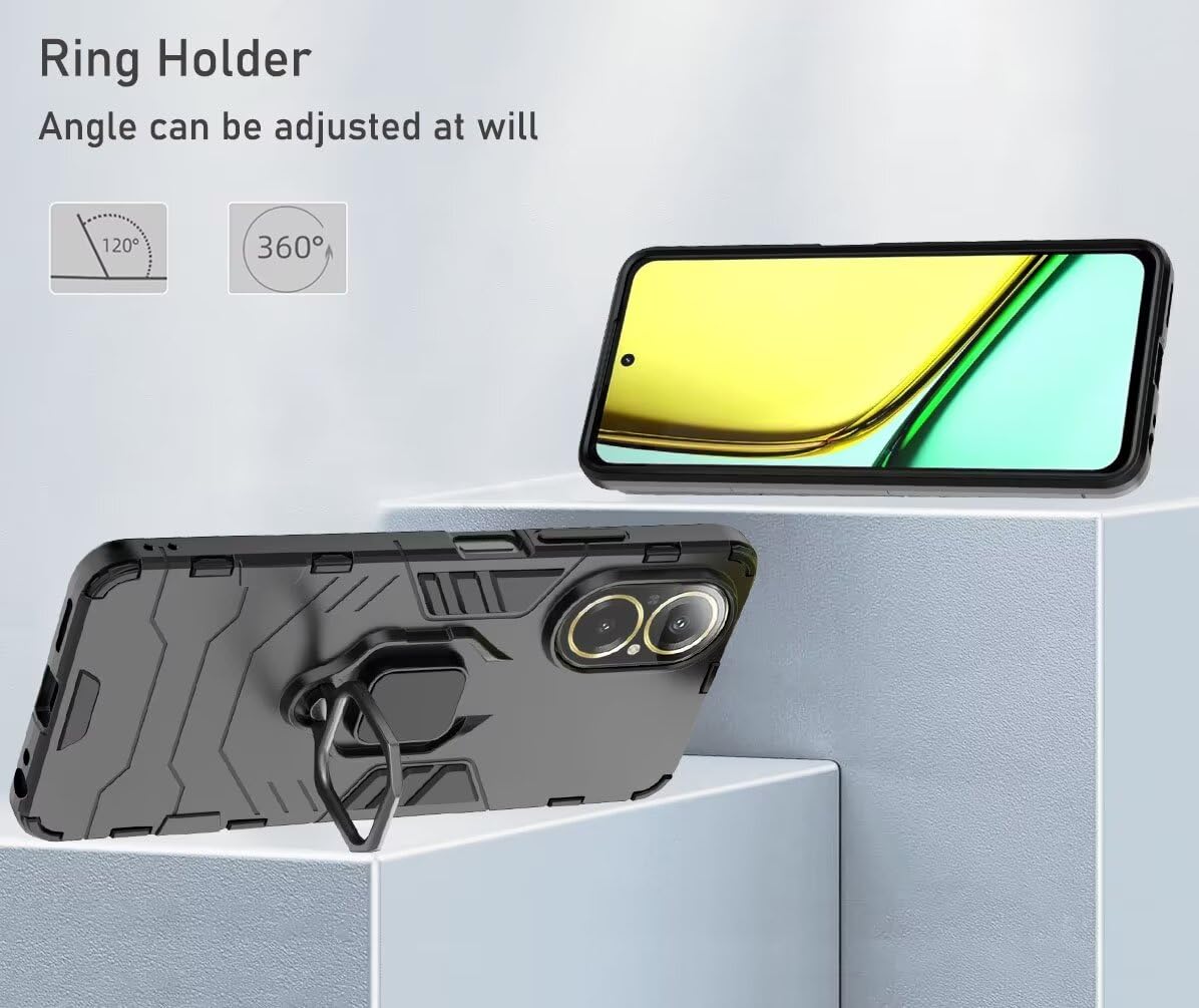 HuiYouMY Cover per Realme C67 4G (6.72) con 2 Pezzi Pellicola Protettiva in Vetro Temperato, Trasparente Custodia Silicone Morbida TPU Ultra-Sottile AntiGraffio Antiurto Case - Clear